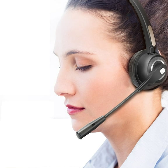 Wireless Noise Cancelling Headphones, Bluetooth, Over Ear, Black, PC/Mobile Compatible, Best for Call Center, Gaming, Noise Reduction, 12 Hours Battery Life