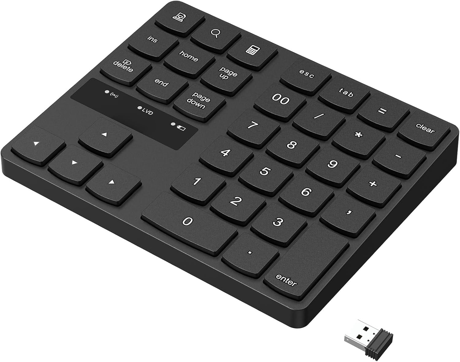 Wireless Number Pad, Numeric Keypad Ultra-Silent Rechargeable 2.4G 35 ...