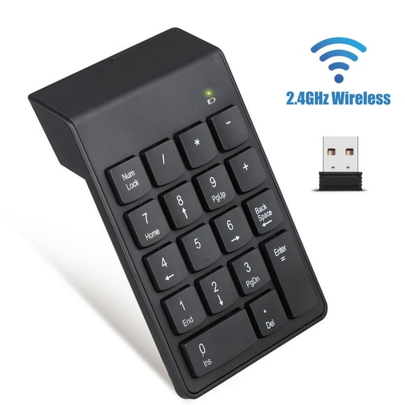 Wireless Number Pad, TSV Numeric Keypad Numpad, 18 Keys Financial Accounting Number Keyboard Extension for Data Entry in Excel for Laptop, PC, Desktop, Surface Pro, Notebook