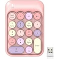 thumbnail image 1 of Wireless Numeric Keypad 18 Keys with 2.4G Mini Portable Silent Number Pad USB Receiver Financial Accounting Keyboard Extensions for Laptop Desktop PC Pro（Pink Mix）, 1 of 4
