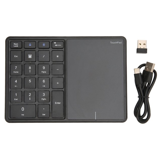 Wireless Numeric Keypad 22 Keys Ergonomic Design 2.4G Wireless Dual