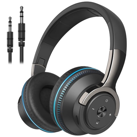 Cshidworld Wireless On-Ear Headphone, Upgrade Bass HiFi Stereo Heaset, Foldable, Noise Isolating Over Ear Headphone w/ Microphone and Volume Control, for Computer Laptop Cell Phone,Black