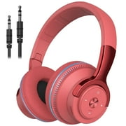 Cshidworld Wireless On-Ear Headphones, Upgraded Bass HiFi Stereo, Foldable and Wireless Wired Mode, Noise Isolating Over-Ear Headphones with Mic and Volume Control for Computer Laptop Mobile