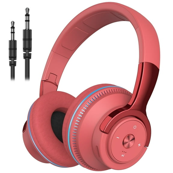 Cshidworld Wireless On-Ear Headphones, Upgraded Bass HiFi Stereo, Foldable and Wireless Wired Mode, Noise Isolating Over-Ear Headphones with Mic and Volume Control for Computer Laptop Mobile