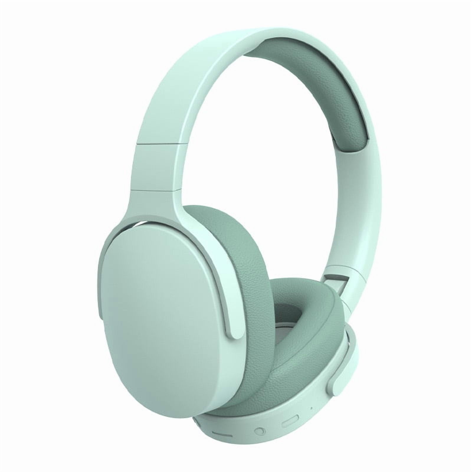 Wireless On-Ear Headphones, Upgraded Bass HiFi Stereo Wireless Headset, Foldable and Wireless Wired Mode, Soundproof On-Ear Headphones with Mic and Volume Control for PS5, PS4, PC, Switch, Mac- Green