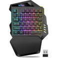 thumbnail image 1 of Wireless One-Handed Gaming Keyboard, 2.4Ghz RGB Backlit Mini Gaming Keypad, Rechargeable 2000mAh Battery for PC Gamer, 1 of 4