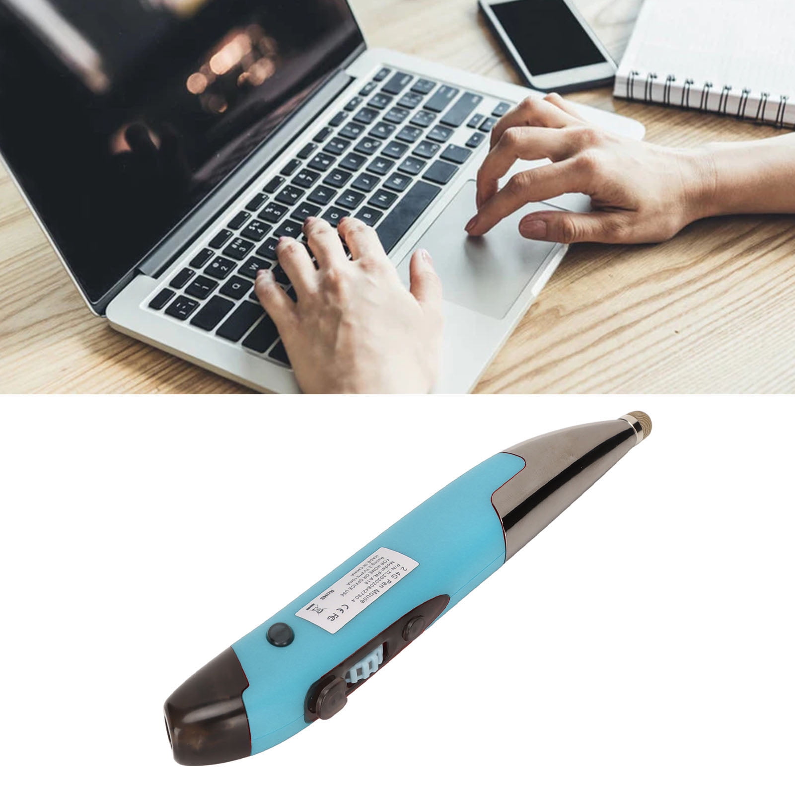 Wireless Optical Pocket Pen Mouse, Rechargeable 2.4G USB Digital Optical Pen Mouse With Type C