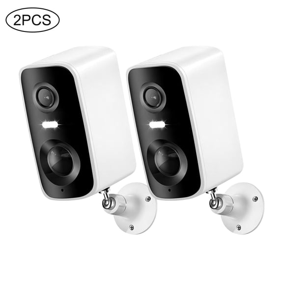 Wireless Outdoor Security Camera 2 Pack,Battery & Solar Powered Home Security Camera,AI Motion Detection with Spotlight & Siren,Color Night Vision,2-Way Talk,IP65 Waterproof