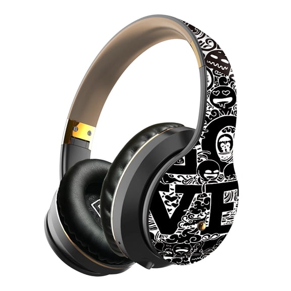 Wireless Over-Ear Headphones with Pure Bass Sound, Bluetooth 5.3, Up to 76H Battery Life and Speed Charge, Lightweight, Comfortable and Foldable Design