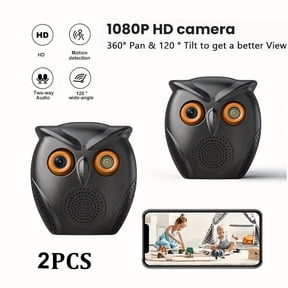 Wireless Owl-Shaped Security Camera Set with Smart Human Detection, USB Power & Alarm for Home and Shop Monitoring