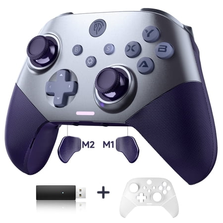 Wireless PC Controller, BROUJOY Bluetooth Controller for PC,Android,iPhone/iPad,Switch/Steam,TV with Hall Effect Joysticks & Triggers, One Replacement Cover