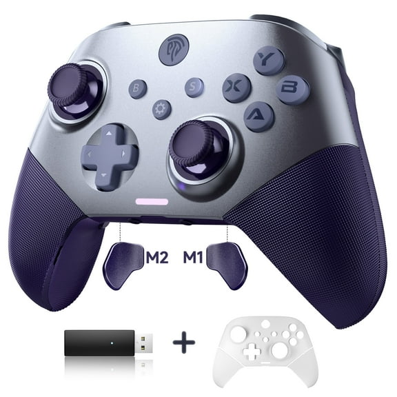 Wireless PC Controller, BROUJOY Bluetooth Controller for PC,Android,iPhone/iPad,Switch/Steam,TV with Hall Effect Joysticks & Triggers, One Replacement Cover