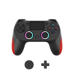 Wireless PC Game Controller with RGB Lighting, Turbo Dual Vibration Joystick for P4 Console Steam Deck iOS Android