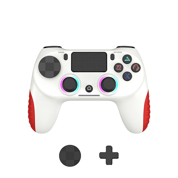 Wireless PC Game Controller with RGB Lighting, Turbo Dual Vibration Joystick for P4 Console Steam Deck iOS Android