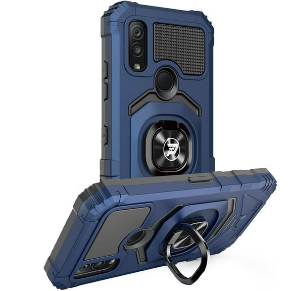 Wireless PROTECH Case Compatible with Kyocera DuraSport 5G C6930, Ring Kickstand Magnetic Car Mount, PC and TPU Impact-Resistant Protective Case (Blue)