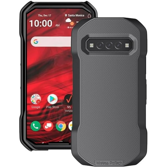 Wireless PROTECH Case Compatible with Kyocera DuraForce PRO 3 (E7200), Protective Textured Case and Screen Protector(Black)