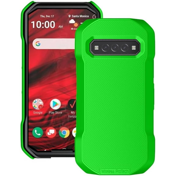 Wireless PROTECH Case Compatible with Kyocera DuraForce PRO 3 (E7200), Protective Textured Case and Screen Protector (Lime Green)