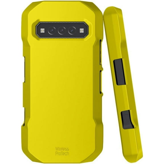 Wireless PROTECH Case Compatible with Kyocera DuraForce PRO 3 (E7200), Smooth Finish Case and Screen Protector (Yellow)