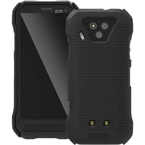 Wireless PROTECH Case Compatible with Kyocera DuraForce Ultra 5G Phone Model E7110 (Verizon), Durable Slim Protective Hard Cover Ribbed Case (Black)