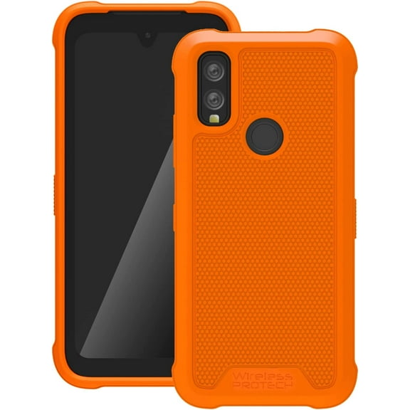 Wireless PROTECH Case Compatible with Kyocera DuraSport 5G Phone Model C6930, Durable Slim Flexible Cover Case with Drop Protection (Orange)