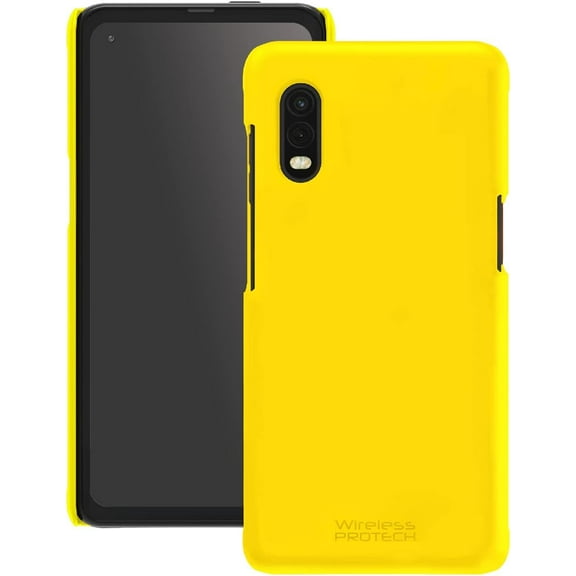 Wireless PROTECH Case Compatible with Samsung Galaxy XCover Pro Phone Model SM-G715. Durable Slim Smooth Shell Soft Touch Case (Yellow)