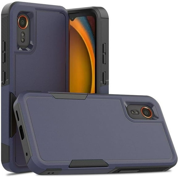 Wireless PROTECH Dual Layer TPU and PC Rugged Case Compatible with Samsung Galaxy XCover 7 5G SM-G556B (Navy Blue)