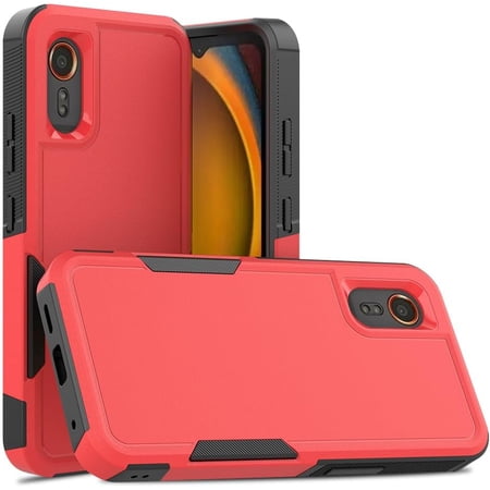 Wireless PROTECH Dual Layer TPU and PC Rugged Case Compatible with Samsung Galaxy XCover 7 5G SM-G556B (Red)