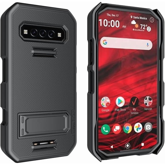 Wireless PROTECH Protective Case Compatible with Kyocera DuraForce PRO 3 (E7200), Protective Case with Kickstand and Screen Protector (Black)
