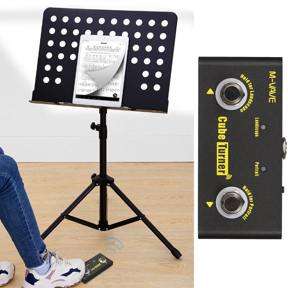 Wireless Page Turner Pedal Page Turner Pedal, Rechargeable Music Sheet Turner, Compatible with Android iOS Smartphones Tablets, Supports Looper Connection