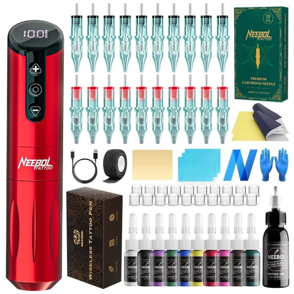 Wireless Permanent Makeup Pen Pen Kit, Digital Display, 1400mAh Battery, Ergonomic Design, Complete Complete Accessories