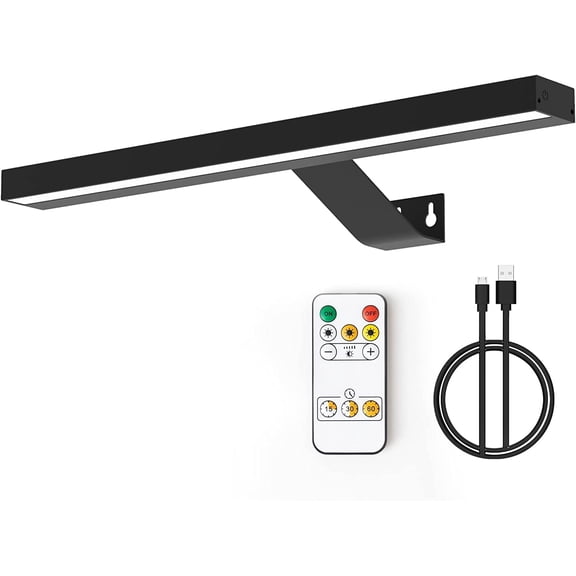 Wireless Picture Lights,Rechargeable Battery Art Display Light with Remote Control, Dimmable/Timer Off Dartboard Light 16 Inch Full Metal Accent Lamp with 40LEDs for Paintings,Picture,Frame