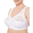 thumbnail image 1 of Wireless Plus Size Bra Wide Strap Unlined Minimizer Full Coverage 36 38 40 42 44 46 48 50 52 / C D E F G H I ( 48J, White), 1 of 2