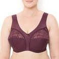 thumbnail image 1 of Wireless Plus Size Bra Wide Strap Unlined Minimizer Full Coverage 36 38 40 42 44 46 48 50 52 / C D E F G H I ( 50D, Plum), 1 of 3