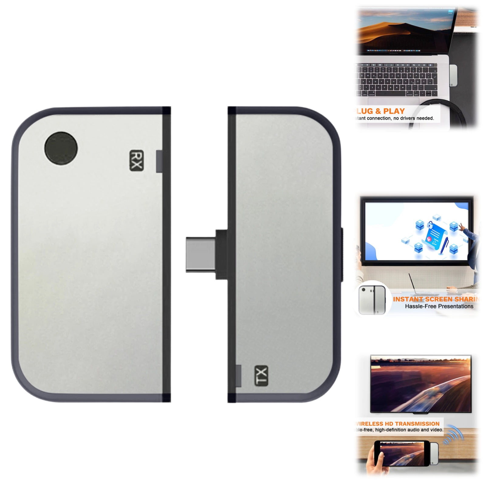 Wireless Point-to-Point Screen Sharing Kit, 50m HD Transmission from ...