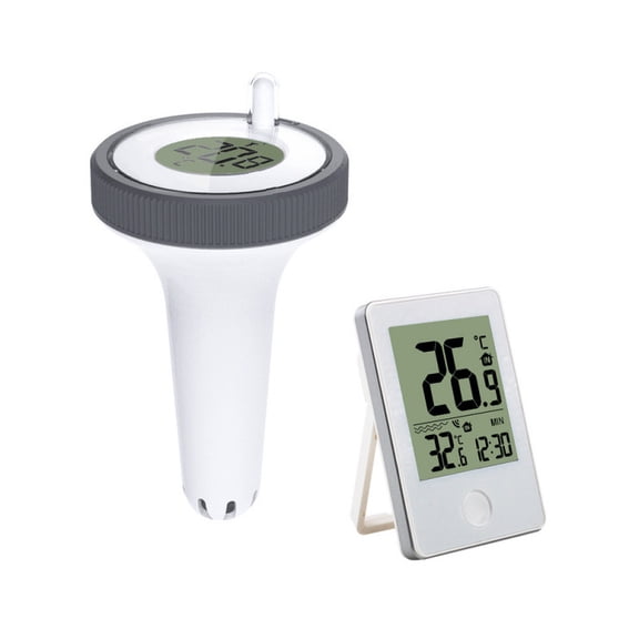 Wireless Pool Thermometer with Indoor Receiver, Floating Digital Water Temperature Monitor, 60M Remote Range, / Switchable for Swimming Pools, Spas, Hot Tubs