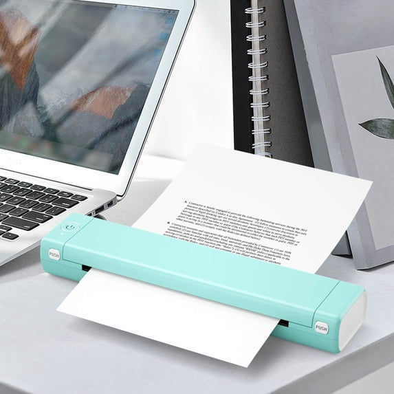 Wireless Portable A4 Inkless Printer for Mobile Devices - Compact, Bluetooth & USB, Ideal for Travel, Office, School, and Home Use Green