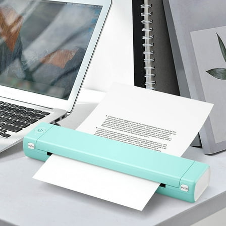 Wireless Portable A4 Thermal Printer | Inkless Bluetooth Mobile Printer for IOS Android Laptop | Compact Travel Office School Car Use | Rechargeable 1200mAh | USB Wireless Printing | 10 Sheets