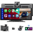 Wireless Portable Apple Carplay Screen for Car with 2.5K Dash Cam, 9