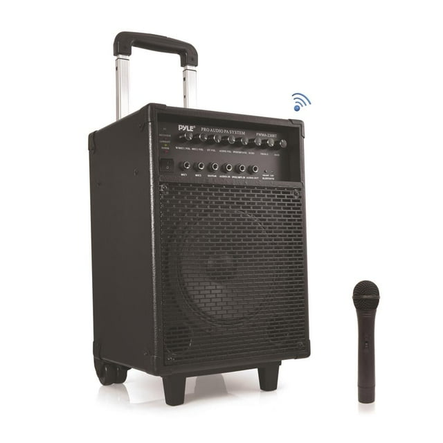 Wireless Portable Bluetooth PA Speaker System, Built-in Rechargeable Battery, Wireless Microphone, 400 Watt