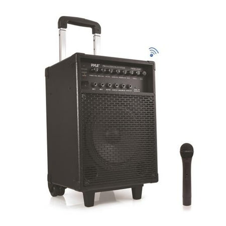 PYLE PWMA230BT - Wireless Portable Bluetooth PA Speaker System, Built-in Rechargeable Battery, Wireless Microphone, 400 Watt