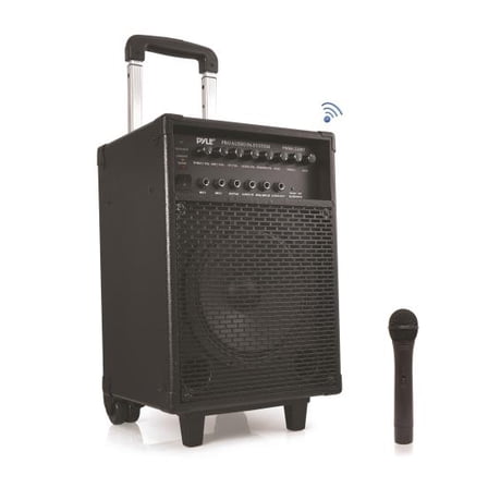 PYLE PWMA230BT - Wireless Portable Bluetooth PA Speaker System, Built-in Rechargeable Battery, Wireless Microphone, 400 Watt