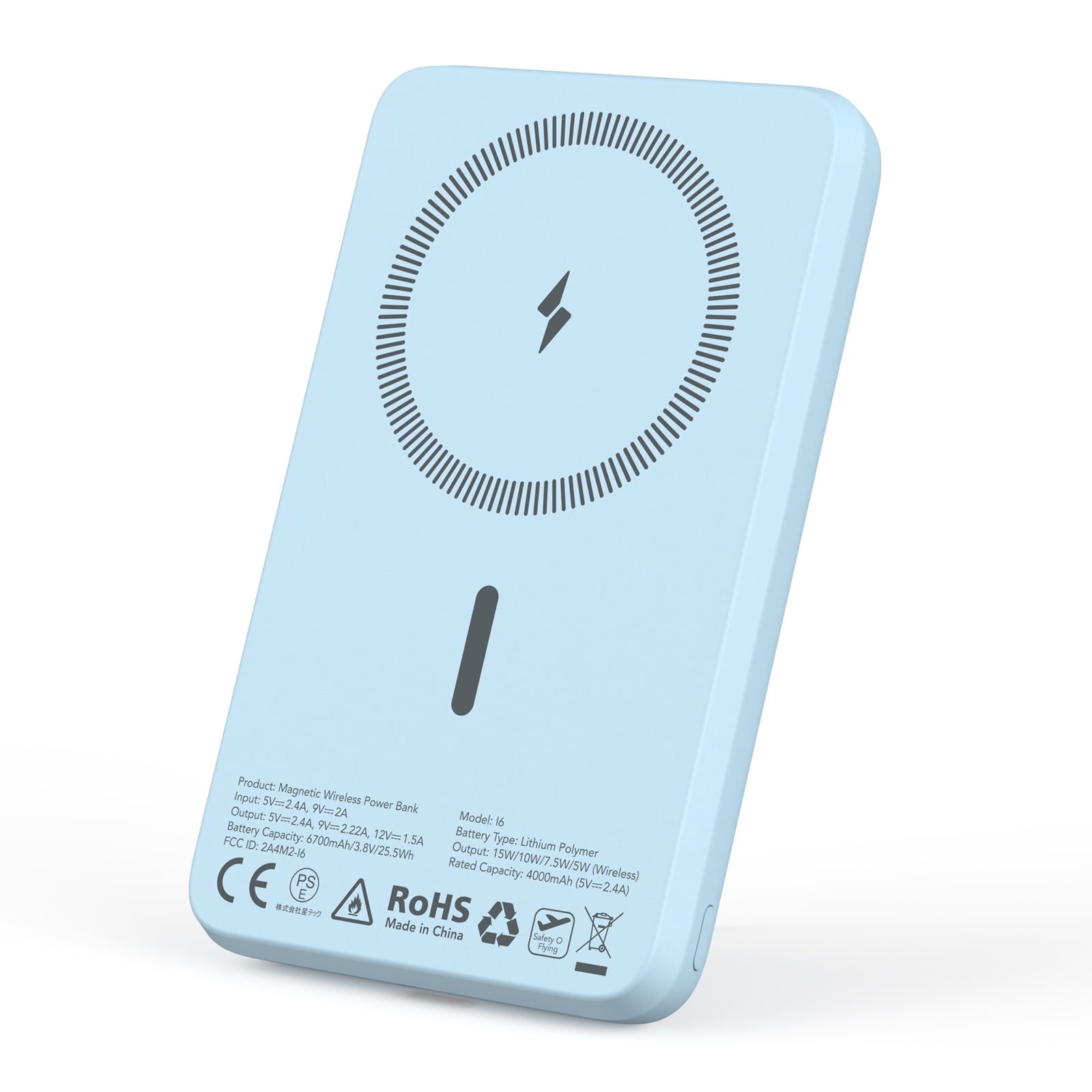 Wireless Portable Charger, Magnetic Power Bank, 20W PD Fast Charging Mag-Safe Battery Pack with Foldable Stand and 12N Stronger Magnet for iPhone 14/13/12 Series