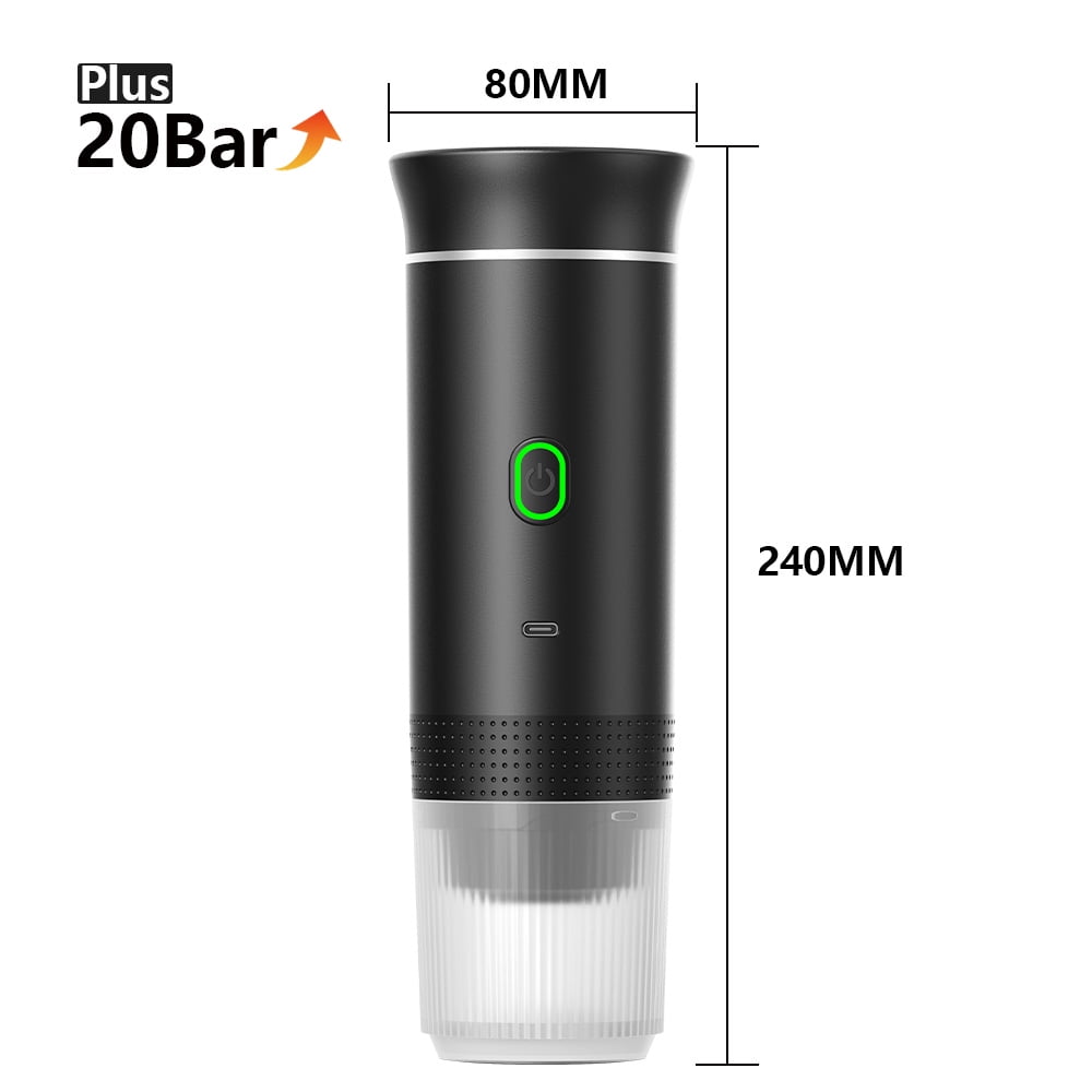 Wireless Portable Espresso Coffee Machine - 3-in-1 Coffee Maker for Car, Home, and Camping, Compatible with Capsules & Coffee Grounds