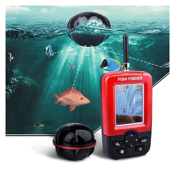 Wireless Portable Fish Finder Sonar Depth Sounder Alarm Ocean River Lake Echo Sounder ,Clear Depth Display