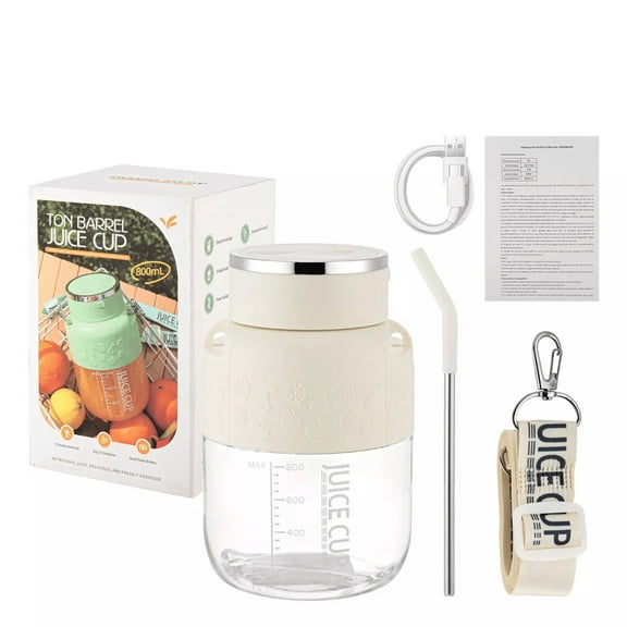 Wireless Portable Juicing Bucket 800ml Electric Fruit Juicer Sports Cup | 10-Blade Stainless Steel | Double Power | TYPE-C Fast Charging | Handheld Travel Blender | Leak-Proof | Easy Clean