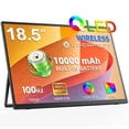 thumbnail image 1 of Wireless Portable Monitor 18.5 inch 1080P 100Hz, No Cables Needed to Connect Phone/Laptop, 4H Battery Auto-Rotate, IPS 123% sRGB USB-C HDMI Travel Display for Remote Work Streamers Coders, 1 of 10