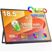 Wireless Portable Monitor 18.5 inch 1080P 100Hz, No Cables Needed to Connect Phone/Laptop, 4H Battery Auto-Rotate, IPS 123% sRGB USB-C HDMI Travel Display for R