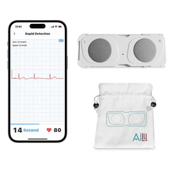 Wireless Portable Personal ECG Monitor, 30-Second Instant Results, Heart Rate & Arrhythmia Detection