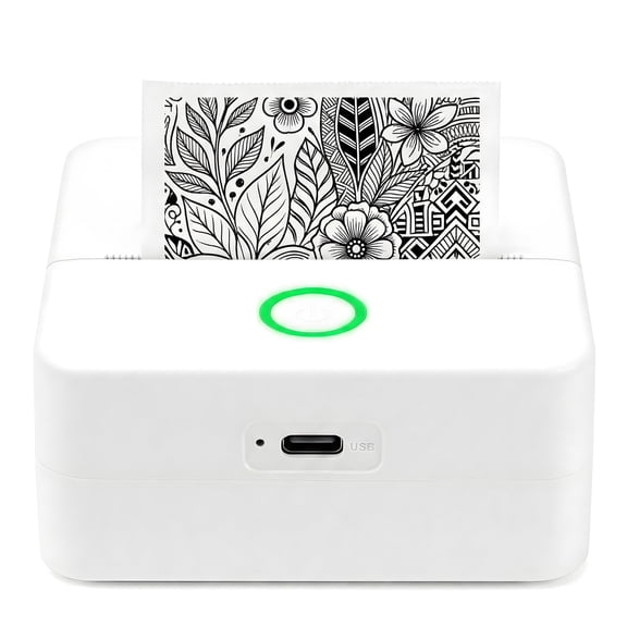 Mini Sticker Printer, Compact Inkless Bluetooth Thermal Label Printer with Templates & Patterns, Portable for Notes, Tags and Black & White Prints