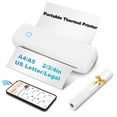 thumbnail image 1 of Wireless Portable Printers, Bluetooth Thermal Printer Support 8.5" X 11" US Letter & A4 Thermal Paper, Inkless Printer Compatible with Android iOS & Laptop for Travel Office Car Home, White, 1 of 12